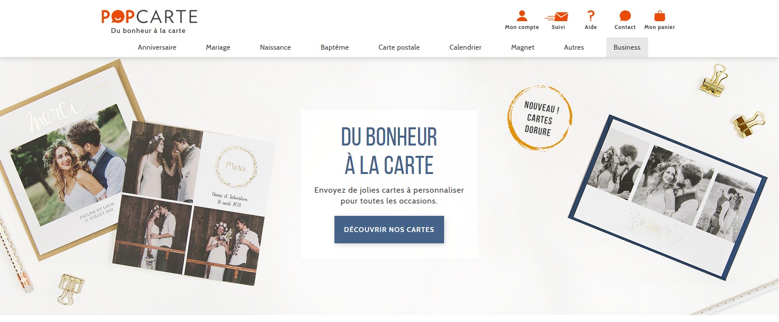 Présentation du site Popcartes