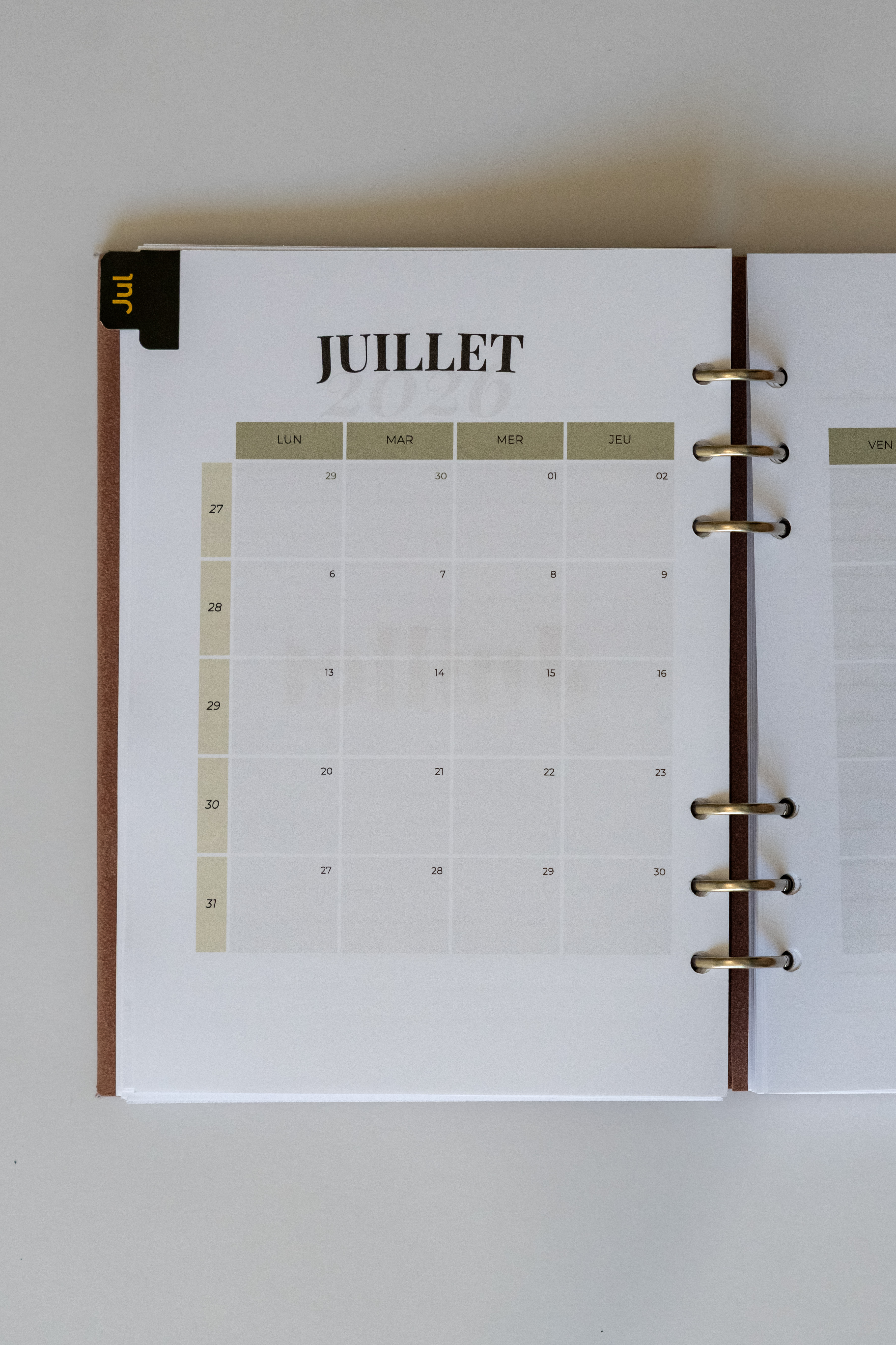 calendrier mensuel planner 2026-2027